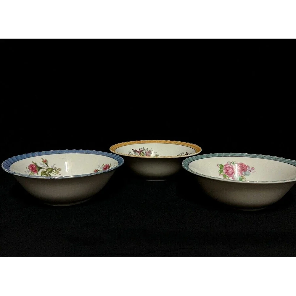 Vintage Yamatsu Japan Lusterware Soup Cereal Bowl Floral Design 7